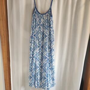 Joyspun Nightgown, Beach Cover-up Blue White Women's S